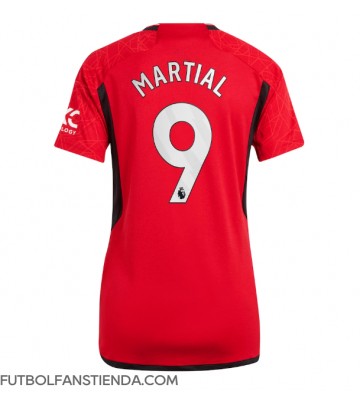 Manchester United Anthony Martial #9 Primera Equipación Mujer 2023-24 Manga Corta